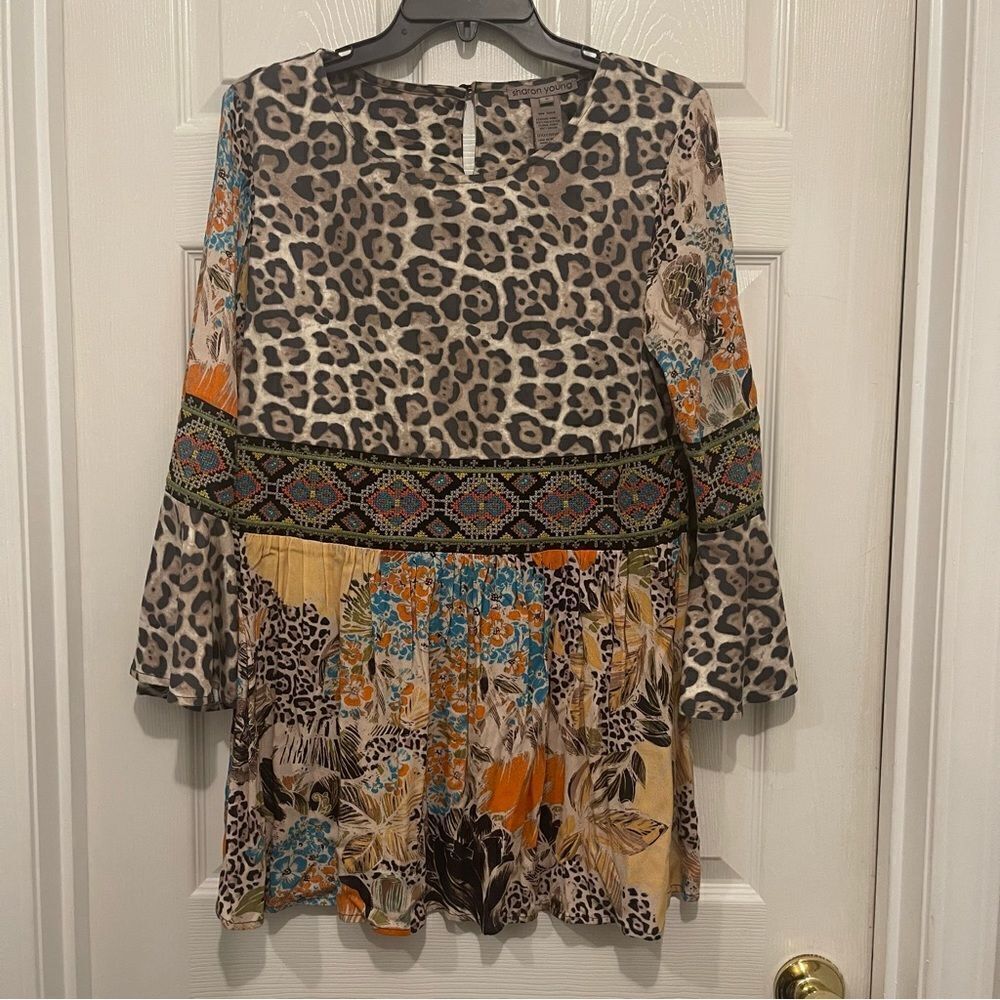 Sharon Young Cheetah & Mixed Pattern Shirt